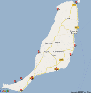 Mappa Spiagge Fuerteventura